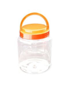 Jar PET with red lid & handle 1kg (Min 10 Ship)