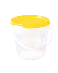 Tub Unipak 1kg Clear White Handle & Yellow Tamper-Proof Lid (Pack 240)