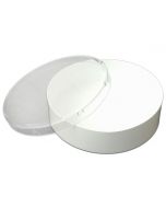 Ross Round Comb Container – White Base, Clear Lid