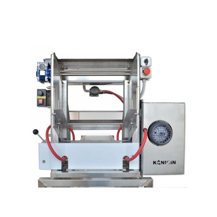 Königin Automatic Uncapping machine with heated oscillating knives + 1.5m long tank with frame slide