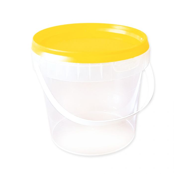 Tub Unipak 1kg Clear white handle & Yellow Tamper-Proof Lid (Pack 20)